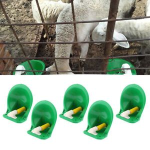 Set of 5, Automatic Water Dispenser + Plastic Valve for Livestock Sheep Goat