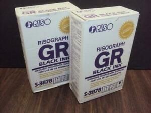 3 Boxes of GR S-3878 Black 1000ml Ink Risograph S539 S-539U S-3878 S3878 GENUINE