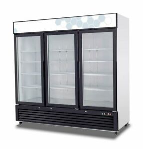 New MIGALI Triple Glass Door Reach-in Cooler 72&#034; C-72RM FREE SHIPPING!