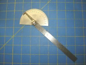 GENERAL TOOL PROTRACTOR No.18 STAINLESS STEEL 6&#034; 0-180 DEGREES NO WEAR VERY GOOD