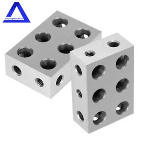 1 Matched Pair 1-2-3 Blocks 11 Holes .0001&#034; Machinist 123 Ultra Precision