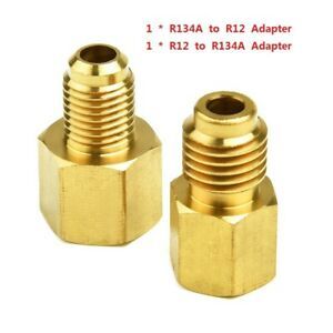 2 PCS R12 To R134a,R134a To R12 Adaptor Kit 1/4 Female Flare 1/2 Acme Male Set