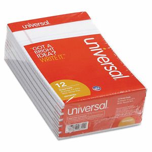 Universal Perforated Edge Writing Pad Narrow Rule, 5&#034; x 8&#034;, White, 50-Sheet 36pk