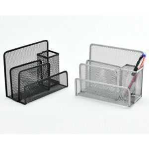 Mini 1 Piece Metal Desk Organizer Rack Magazine Paper Document Holder Standing