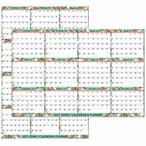 2021 Yearly Wall Calendar - Dry Erase Wall Calendar with Julian Date, January...