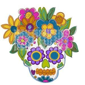 Sublimation Heat Transfer Design Halloween Sugar Skull Hand Drawn