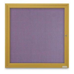 UNITED VISUAL PRODUCTS UV302-GOLD-AMETHY Corkboard,Fabric,Gold,1 Door,36 x 36&#034;