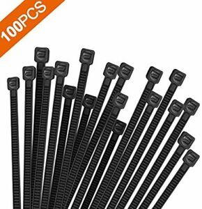 Hmrope 100pcs Cable Zip Ties Heavy Duty 12 Inch, Premium Plastic Wire Ties