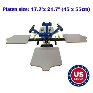 4 Color 4 Station Silk Screen Printing Press Equipment Machine T-shirt Printer