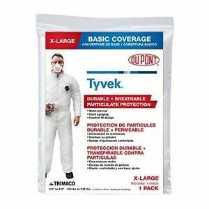 Dupont Tyvek Coveralls XL Open Wrists &amp; Ankles Durable Breathable 14123