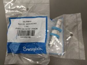 Swagelok Push-On Hose Connection, SS-PB8-6, Stainless Steel 1/2 in. Hose Union