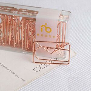 Rose Gold Love Paper Clip Creative Special-shaped Modeling Clip Metal Office&lt;