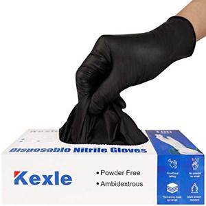 Nitrile Disposable Gloves Pack of 100, Latex Free Safety Working Gloves for Food