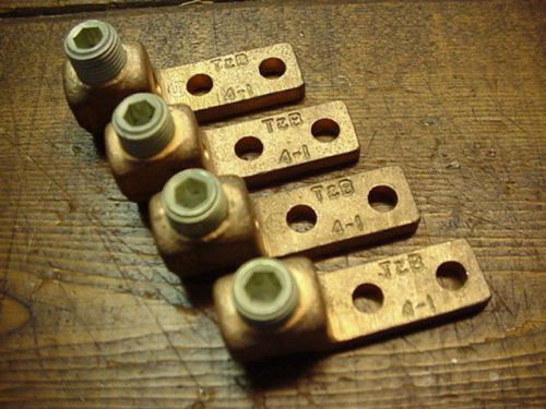 T&amp;b #32007 locktite screw lug for #4/#1awg cu cable qty 4 for sale