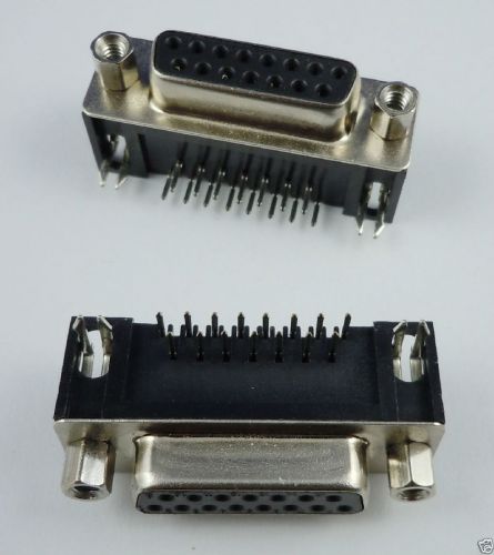 Lot of 27 DB15F D-Sub Right Angle 15 Pin Female PCB Connecor NEW