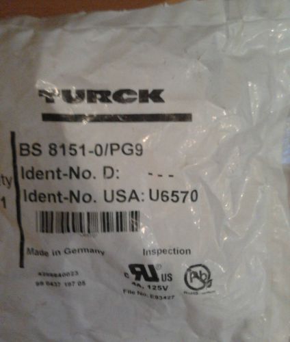 Turck bs 8151-0/pg9 sensor connector for sale