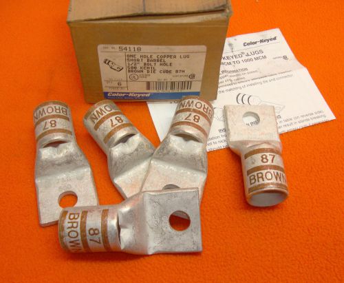 5 lot new thomas &amp; betts 5418 copper compression terminal lug 500 kcmil 1/2 bolt for sale