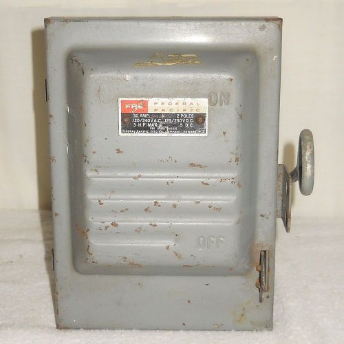 FEDERAL PACIFIC FUSE BOX SAFETY SWITCH Cat No. 0322SN