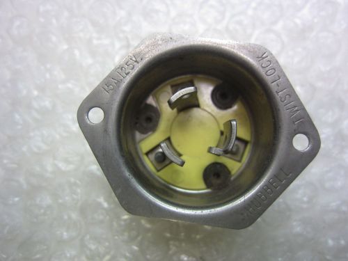 Hubbell 7556 15a 125v twist-lock flanged inlet l5-15p, used for sale