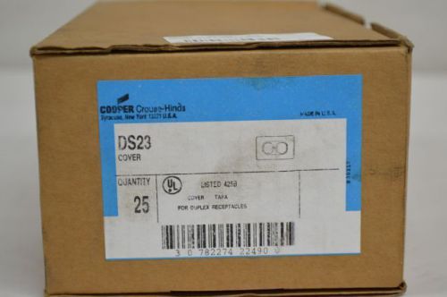 LOT 41 NEW COOPER CROUSE HINDS DS23 DUAL RECEPTACLE COVER DUPLEX D203635