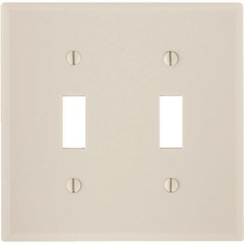 Leviton 000-78009 plastic double switch wall plate-lt alm 2-tgl wallplate for sale