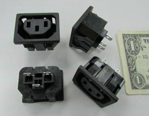 4 Female D Power Entry Receptacles Connectors 10A 125/250V Appliance, Computer