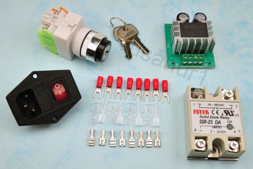 DIY CNC Power Socket Switch Fuse Solid State Relay and DC -DC Converter Kit
