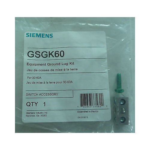 NEW Siemens GSGK60 Equipment Ground Lug Kit for 30-60 Amp Safety Switch