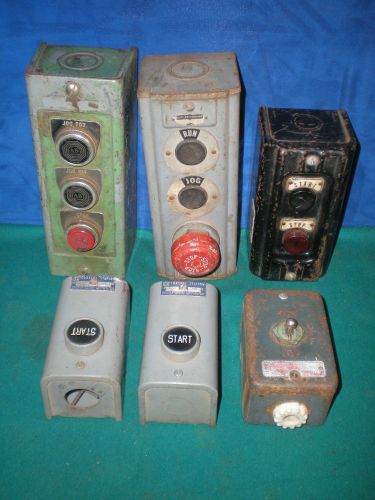 Lot 6 Vintage PUSHBUTTON Switches CUTLER HAMMER WESTINGHOUSE ALLEN BRADLEY SQ D