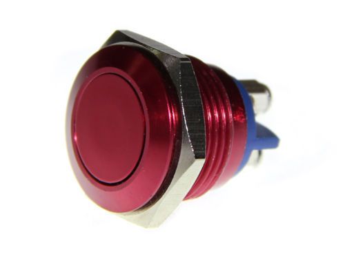 19mm RED Momentary Anti Vandal Button Stainless Steel Metal Push Button Switch