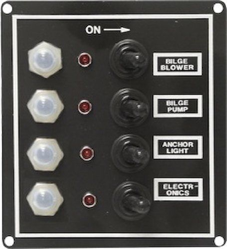 Seasense led switch panel 4 gang with breaker and rubber boots for sale