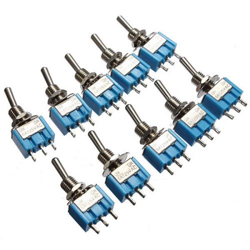 Hot 5pcs ac 125v 6a on/on 2 position spdt 3 pins mini toggle switch for sale