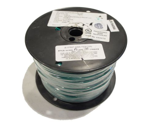 Ul1015 16 awg gauge 26 strands 600v 105c .032&#034; 500 ft green wire spool for sale