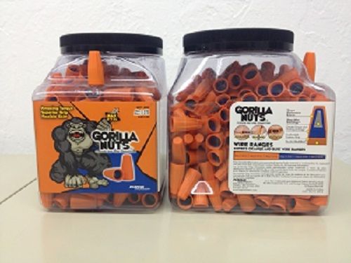 Gorilla wire nut connectors cushion grip 300 count carton orange/blue 14536 for sale
