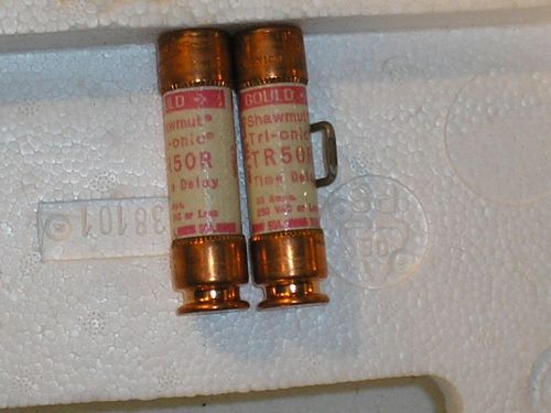 (LOT OF 2)Shamut Tri-onic TR50R 50A 250v time delay fuse