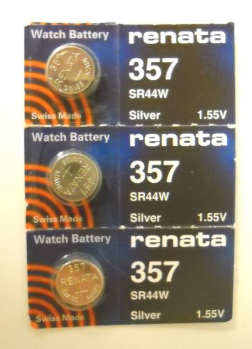 Lot of (10) + 10 FREE Renata 357 (SR44) Watch/Button Batteries 1.5V SR44W