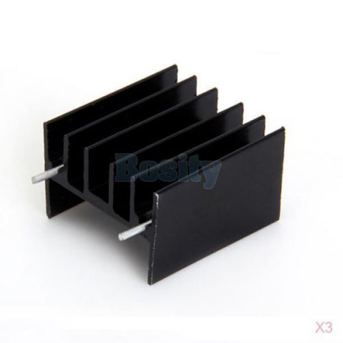 3x 12pcs Black Aluminum Heat Sink for TO220 LM7805 LM7809 LM317