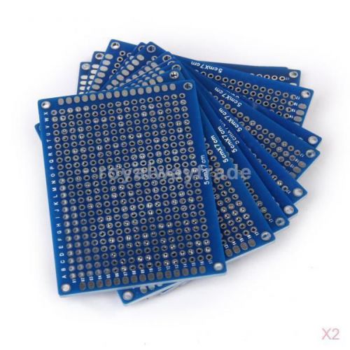 2x 10pcs double side prototype pcb panel tinned universal hole breadboard 5x7cm for sale
