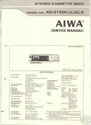 AIWA ORIGINAL Service Manual AD-3100 H,U,UC,G  FREE S/H