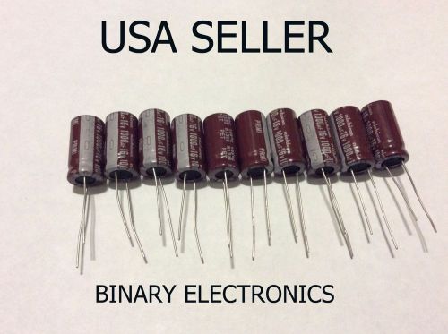 10pcs nichicon pr 1000uf 16v radial electrolytic capacitor usa seller for sale