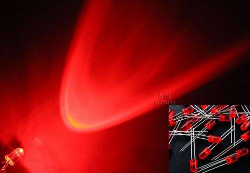 100pcs lots super-bright 5mm 2pin diffused red led lamp light emitting diode for sale