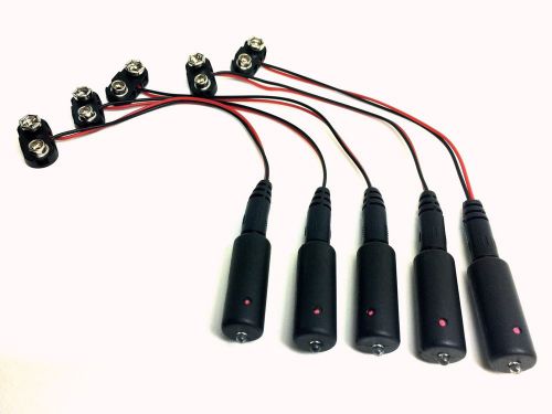 5 pcs Pure Red LED decor scenery Micro Effects Lights w/ 9 volt clips MEL light