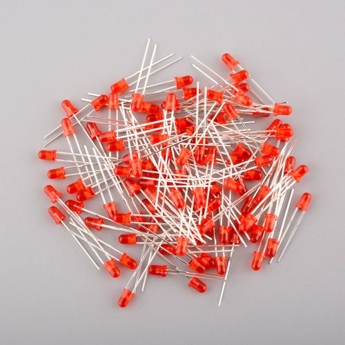 100pcs led round top bulb 3mm red diffused red led lamp emitting diode for sale