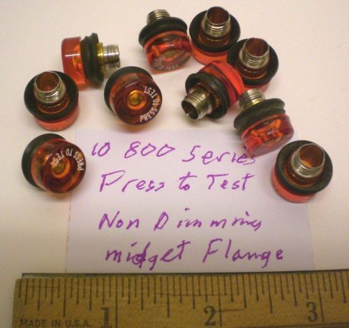 10 Press-to-test Lenses for Midget Flange Bulb, Series 800, DIALIGHT Made in USA