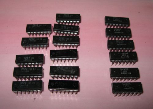 Lot of 17 lm747 / ua747 dual operational amplifier opamp 14p pdip for sale