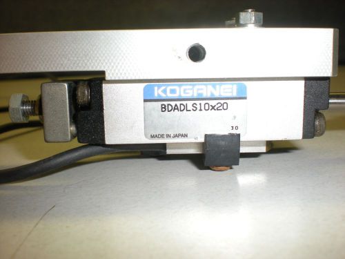 Koganei Model BDADLS10x20 Pneumatic Cylinder with Flow Controls &amp; ZC130A Sensors