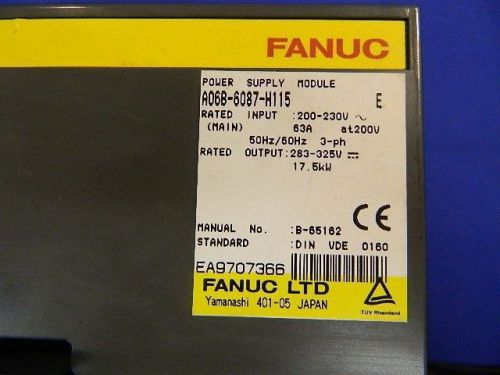 Fanuc Power Supply A06B-6087-H115 A06B6087H115 Tested