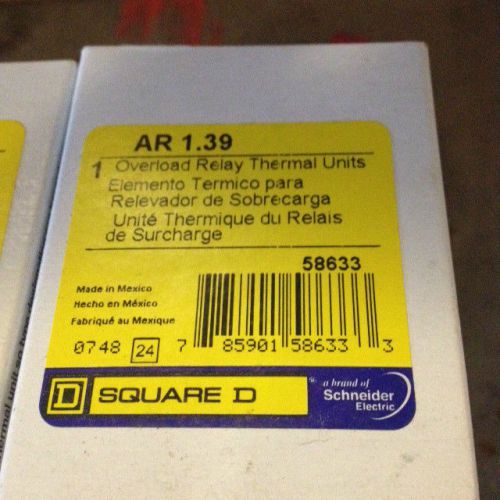 Lot of 10 square d overload heaters ar1.39 ar-1.39 thermal unit new for sale