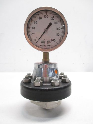 ASHCROFT TYPE 100 DIAPHRAGM SEAL 0-200PSI 1/4 IN NPT PRESSURE GAUGE D420711