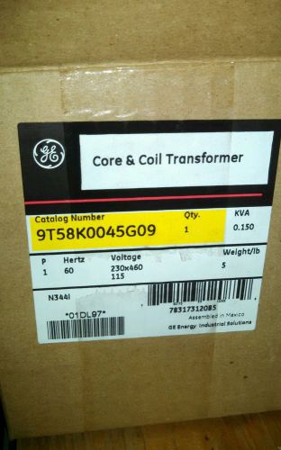 Ge core &amp; coil transformer 9t58k0045g09 new in box for sale